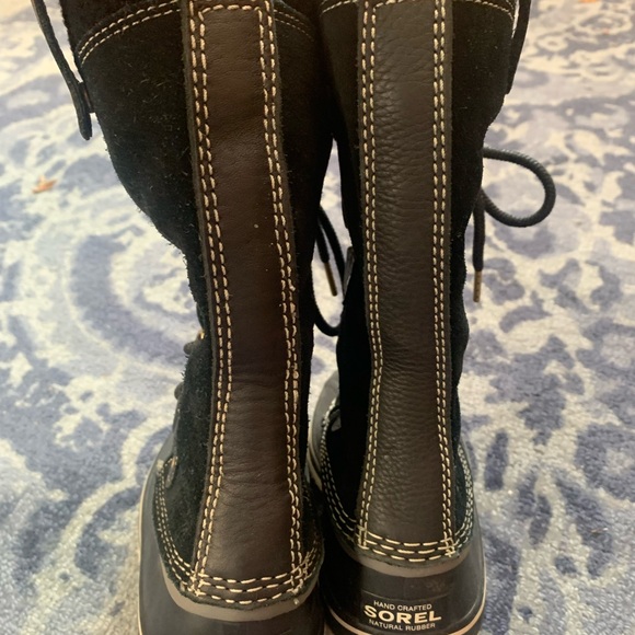 Sorel Joan of Arctic suede shearling waterproof winter boots. Black/stone sz 6.5 - Picture 9 of 12